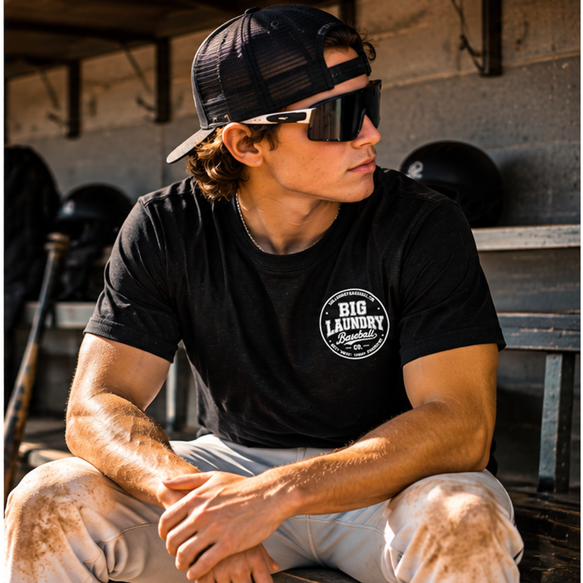 Classic Adult Tee - Black, front, dugout