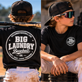 Classic Youth Tee - Black, back Big Laundry Baseball logo and front left-chest logo